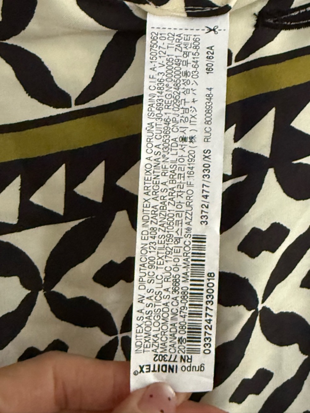 Zara Black and White Geometric Midi Skirt size XS - Picture 4 of 7